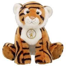 Quality Customized Stuffed Animal Toys Brown Tiger With Badge Plush Toy wholesale
