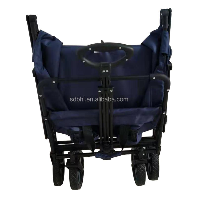 Iron Collapsible Folding Four-wheel Wagon Cart Garden Pull Heavy Duty Utility Wagon