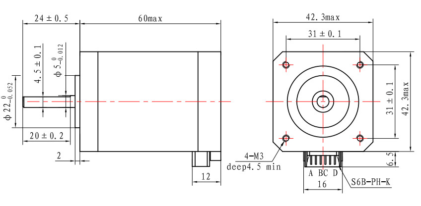 Stepper Motor 60mm body 860mN.m 1.5A for 3D printers and robots