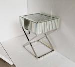 X shape Mirrored Diamond Stainless Steel Side Table