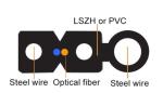 Outdoor Indoor 1 Core 2 Core FTTH Drop Cable With Messenger