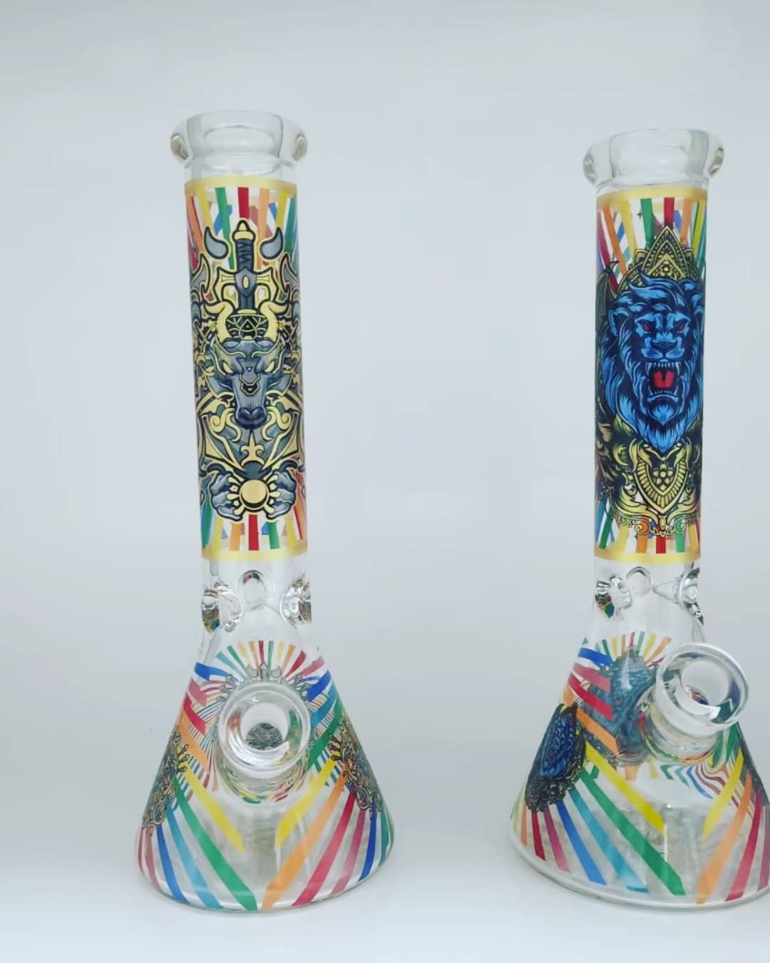 9" Hookah Glass Water Pipe Bong Thick Beaker W Ice Catcher