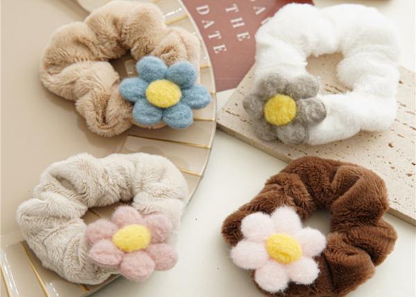 influencers Winter woolen Sunflowers kids hair accessories scrunchie hair ring