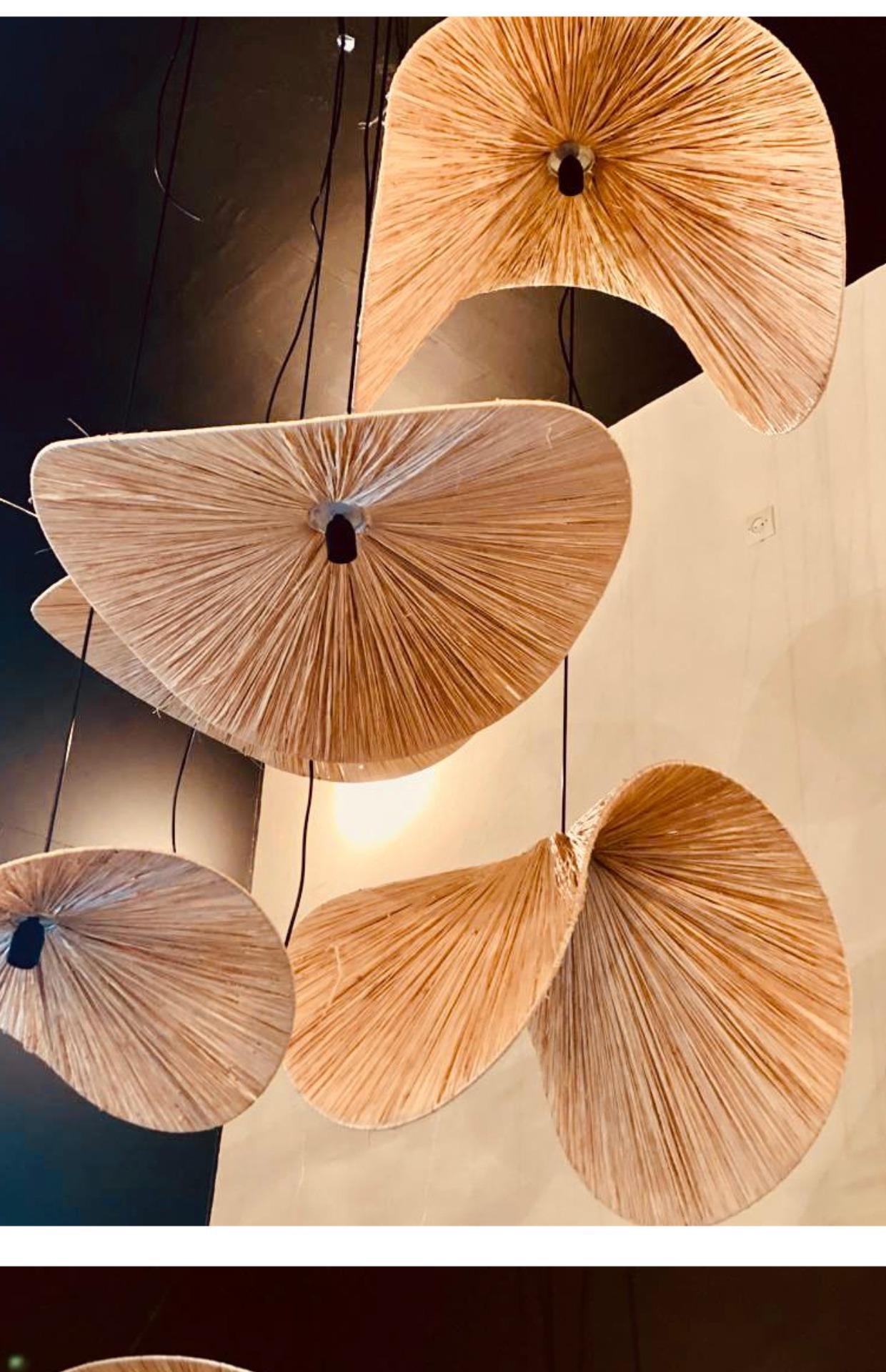 Japanese Chandelier Creative Hand Living Dining Room Woven Bamboo Chandelier(WH-MI-408)
