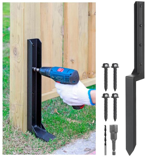 Fence Post Repair Kit 4''x4'' Heavy Duty Steel Anchor for Repairing Damaged