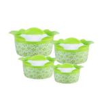 4pcs magnolia flower pot 410 stainless steel casserole hot pot set with lid