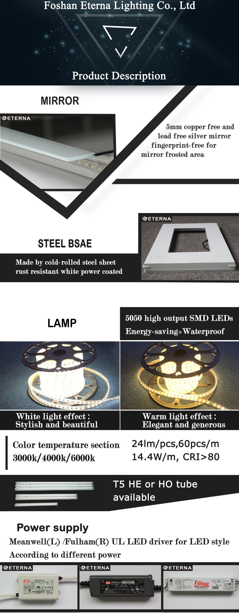 Waterproof Mirrors With Tv Built In With Defogger Lumen 1100-1200 LM/M