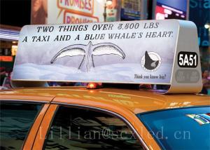 Quality Waterproof Car LED Sign Display , Outdoor Full Color Taxi Roof Screen Double Side wholesale