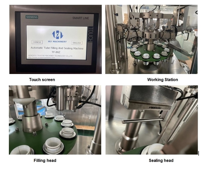 Precision Laminated Aluminum soft Tube Filling Sealing Machine Speed 50-75pcs/Min