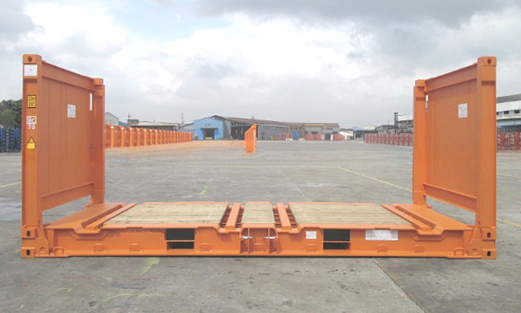 20ft 20 ft 20 Flat Rack Flatrack Container Ocean Shipping Containers Tare Weight 2750KGS Floor 28mm Plywood Floor