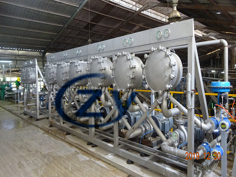 2t/H Hydrocyclone Sweet Potato Starch Machine Emulsion Degreasing