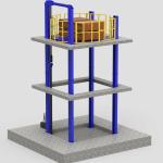 Hydraulic Vertical Industrial Four Post Lift 4 Post Storage Lift For Factory