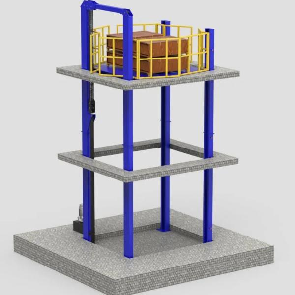 Hydraulic Vertical Industrial Four Post Lift 4 Post Storage Lift For Factory