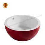 180cm Artificial Stone Bathtub Red Round Matte Waterproof Repairable 300C