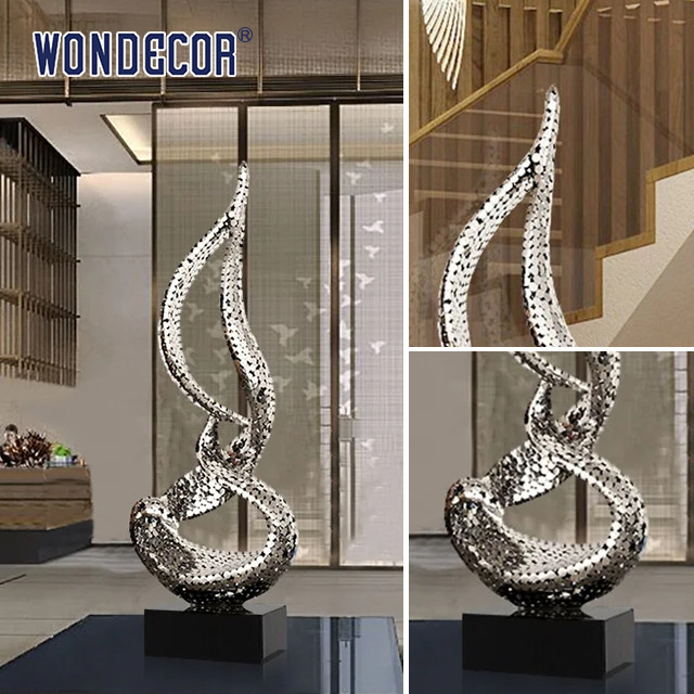 Large Irregular Abstract Metal Art Stainless Steel Sculpture