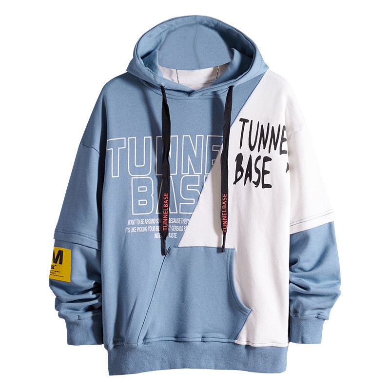 75% Cotton Unlined Men Cool Hoodies Hiphop Loose Gothic Print Hoodie