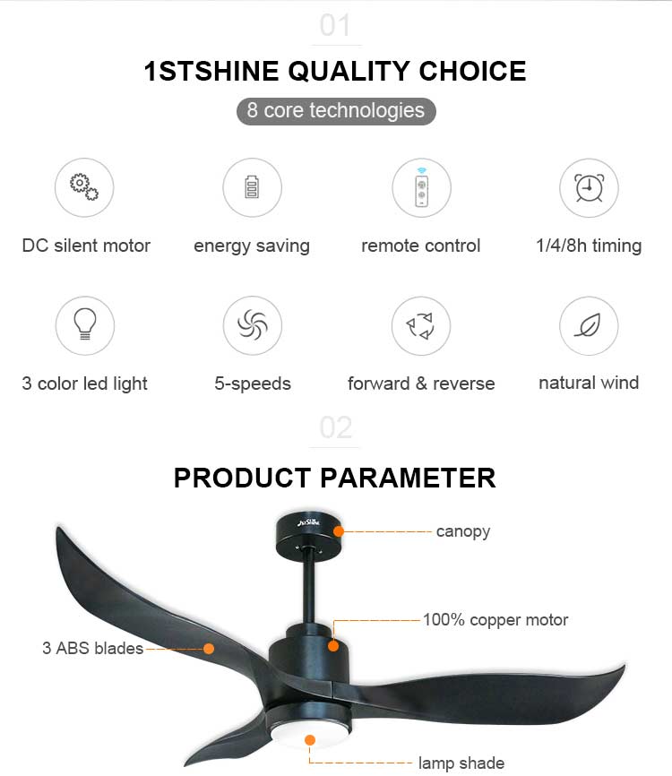 Home Hotel and Office 52" High Speed Decorative Ceiling Fan with Modern European Style