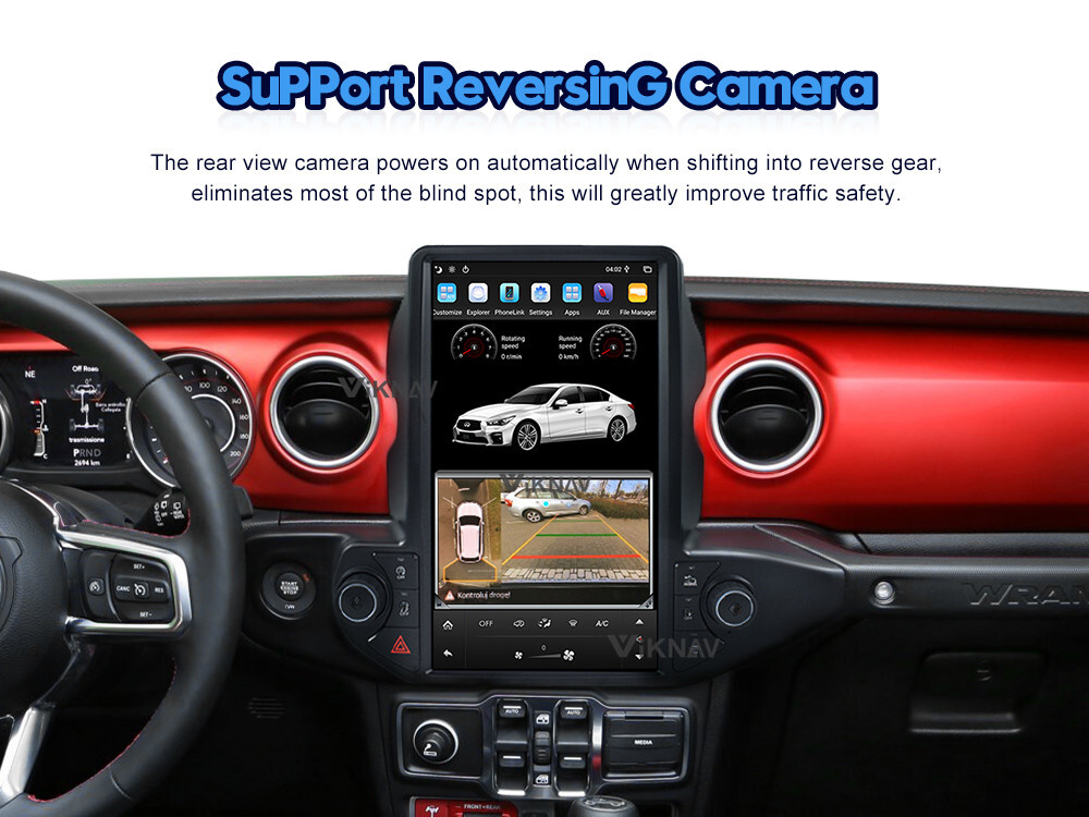 Viknav Car Radio For Jeep Wrangler (2018-2021) 13.6 inch GPS navigation DVD multimedia auto stereo 2din