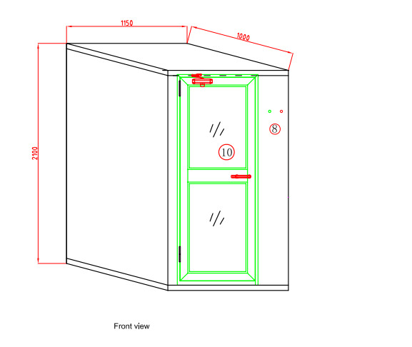 Small Cleanroom Air Shower Width 1150mm , Air Shower Tunnel With Automatical Blowing
