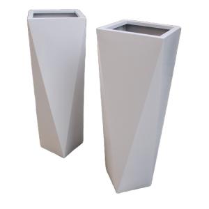 Quality Outdoor standing planter white irregular quadrilateral flower pots wholesale