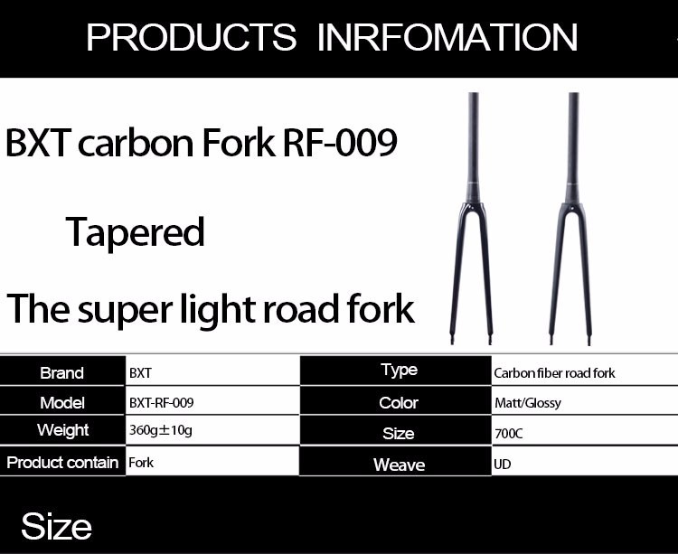 T800 UD 700C Racing Carbon Road Bike Fork V Brake Suspension Fork