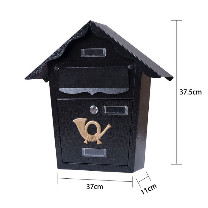 Waterproof Letterbox Garden Durable Residential Wall Mounted Steel Mailbox