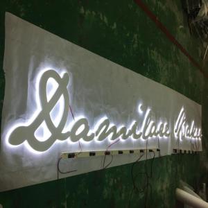Quality Waterproof Ip67 3D Letter Sign Shopfront Signboard Brushed Ss304 Metal Backlit wholesale