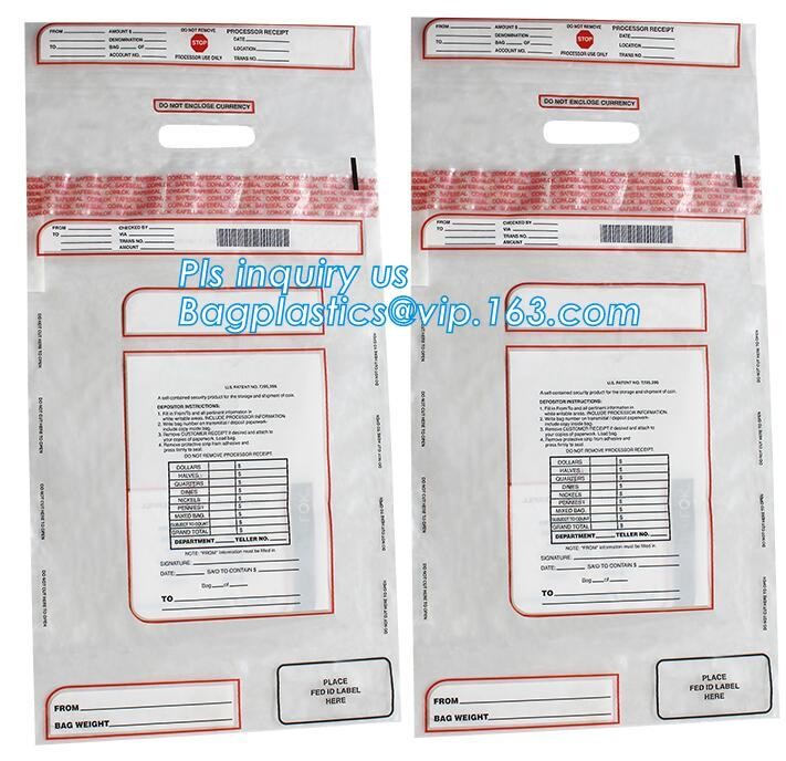 Opaque Tamper Evident Sealing Plastic Bank Money Steb Security Bag / Custom Self Adhesive Plastic Courier Bag, bagease