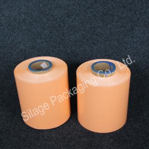 Quality Orange colored Film,silage wrap film, 250mm*25mic*1800m,grass packing Film,LLDPE plastic film wholesale