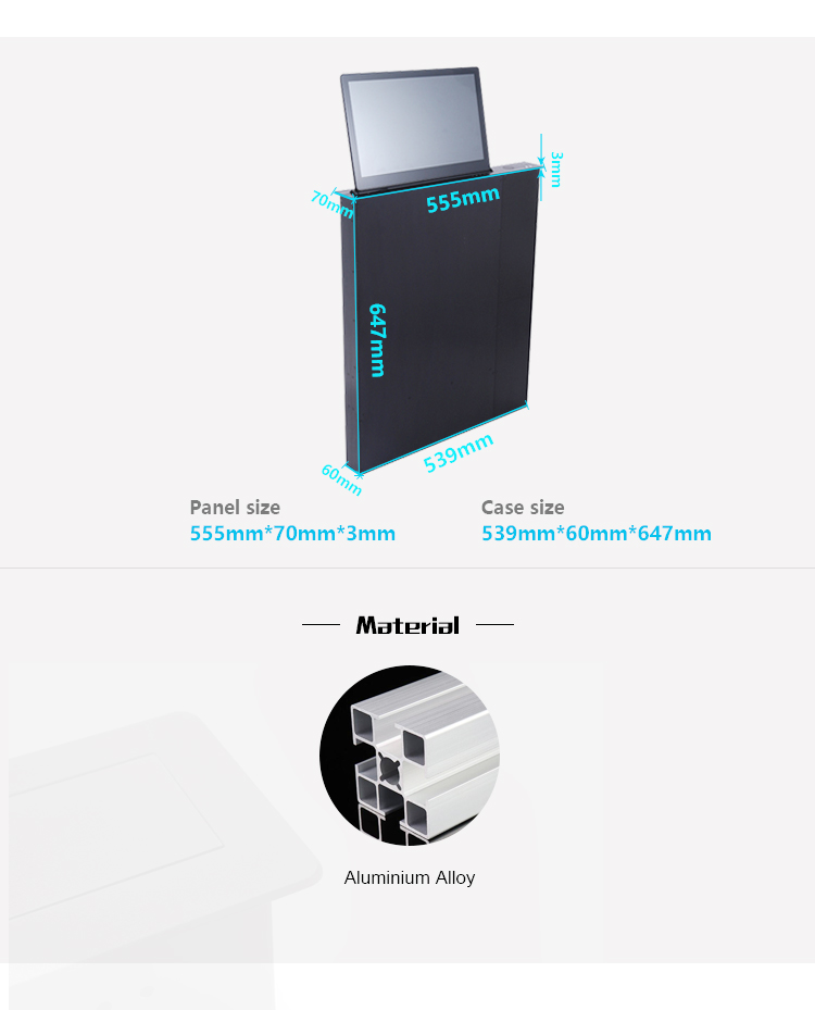 18.4 Inch LCD FHD Hidden Monitor Lift Computer System With Microphone