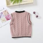 OEM Customized Kids Autumn Winter Children Patch Buttons V-neck Knitted Cardigan