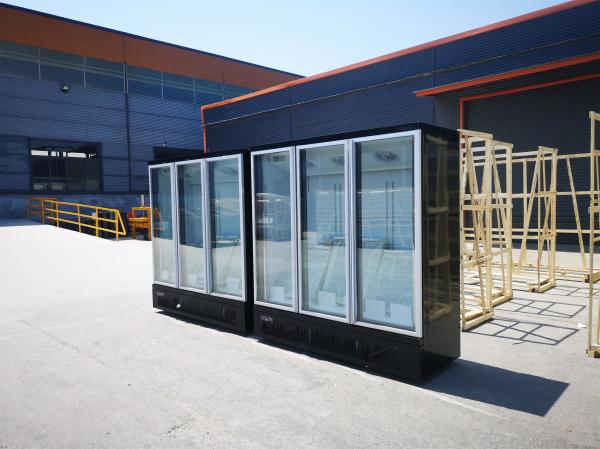 Air Cooling Upright Glass Door Freezer 360L -1260L Display Volume With Auto