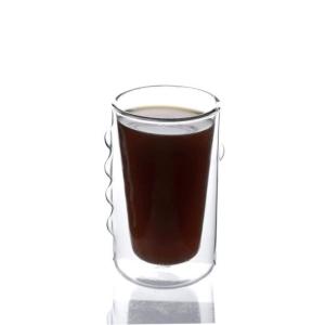 Quality 6oz Hot Selling High Borosilicate Handle Heat Resistant Double Wall Clear Coffee Glass wholesale