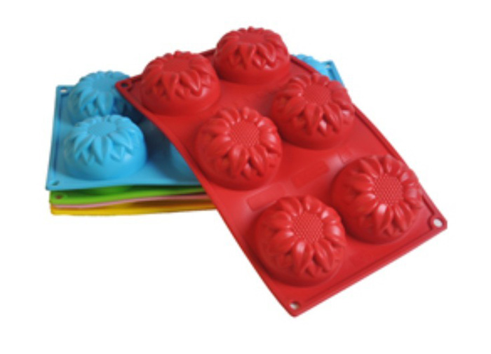 Silicone manufacturer Silicone baking tools 6 cups sunflower shaped silicone mold SB-012