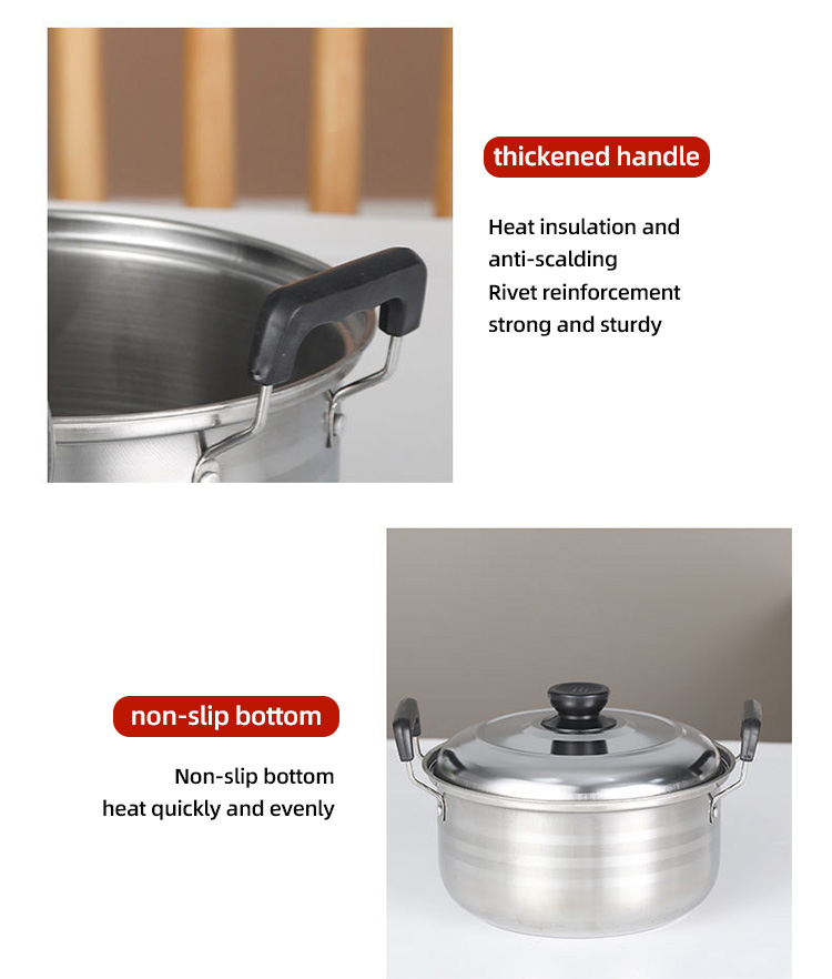 Quality Kitchen Cookware Set American Style Cooking Pot Sets 410 Stainless Steel Pots