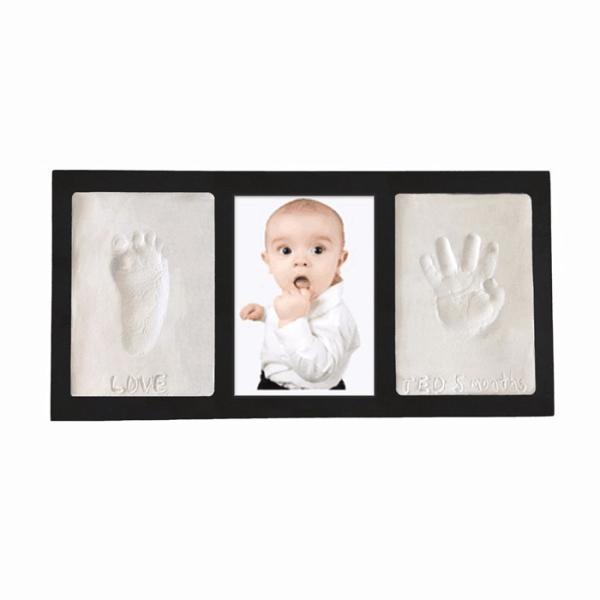 Cheap Handmade Baby Clay Frame , Wooden Hand / Foot Print Photo Frames for sale