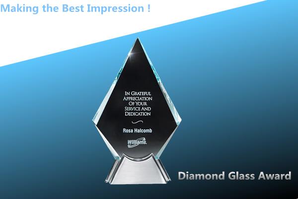 diamond glass award/silver rocket/crystal diamond award/crystal award/crystal