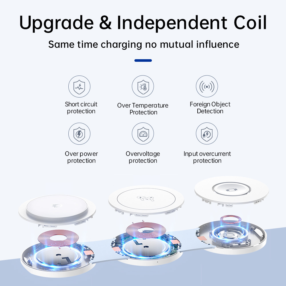 3-in-1 Foldable Wireless Charger For Apple Watch Indicator Light Included