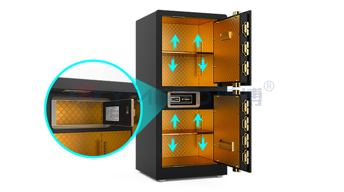 H1200mm Dual Alarm Double Door House Safe Box Biometric Safe Box Black