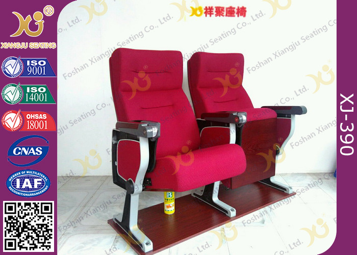 Aluminum Alloy Base Legs Auditorium Theatre Seating With Ash Wood Veneer Finished