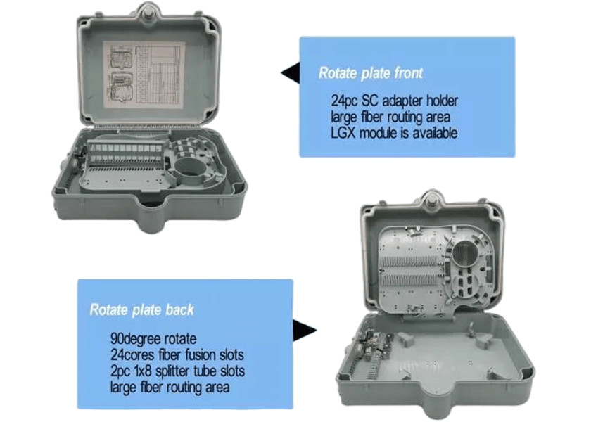 Simplex Fiber Optic Terminal Box OM3 / OM4 Fiber Splitter Distribution Box