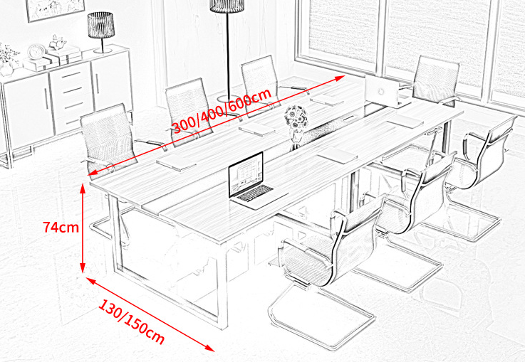 End Boardroom Meeting Room Conference Table with Matching Chairs Set Customer Required