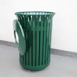 Powder Coating Metallic Outdoor Trash Cans With Lid 978Mm Height