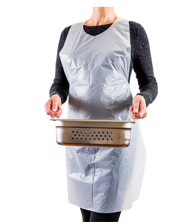 Transparent PE Disposable Plastic Apron Waterproof For Cleaning