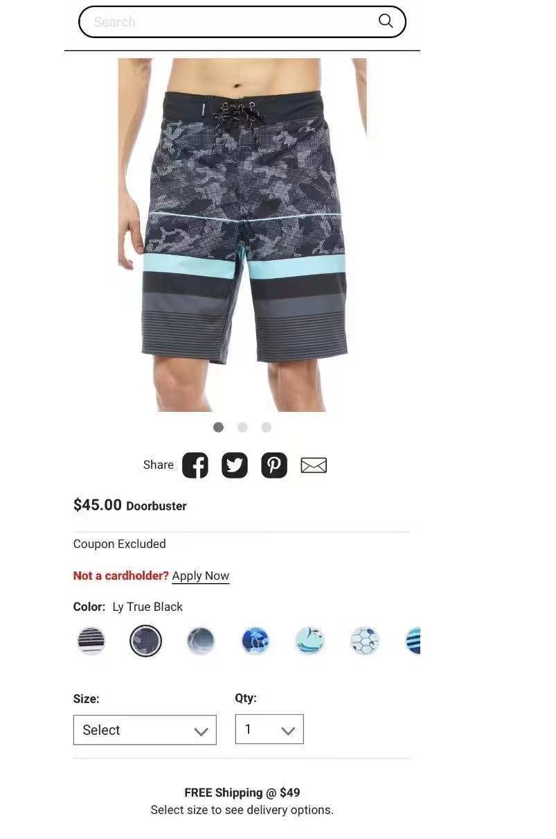 Custom Mens Casual Cotton Shorts Male Summer Beach Wear Swim Shorts