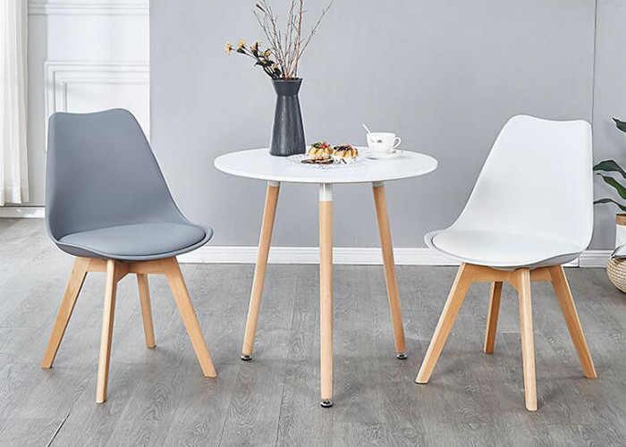 Beech Wooden Leg Dining Chair High Density Springback Foam Cushion