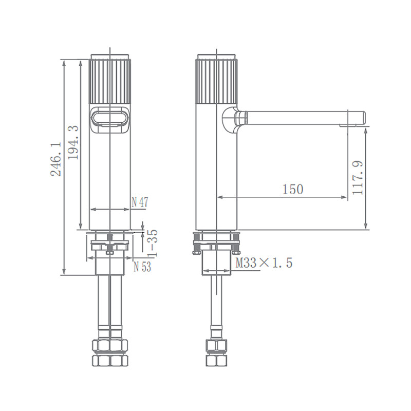 Hot / cold water Basin Mixer Taps AMP11852 For Washroom Bathroom