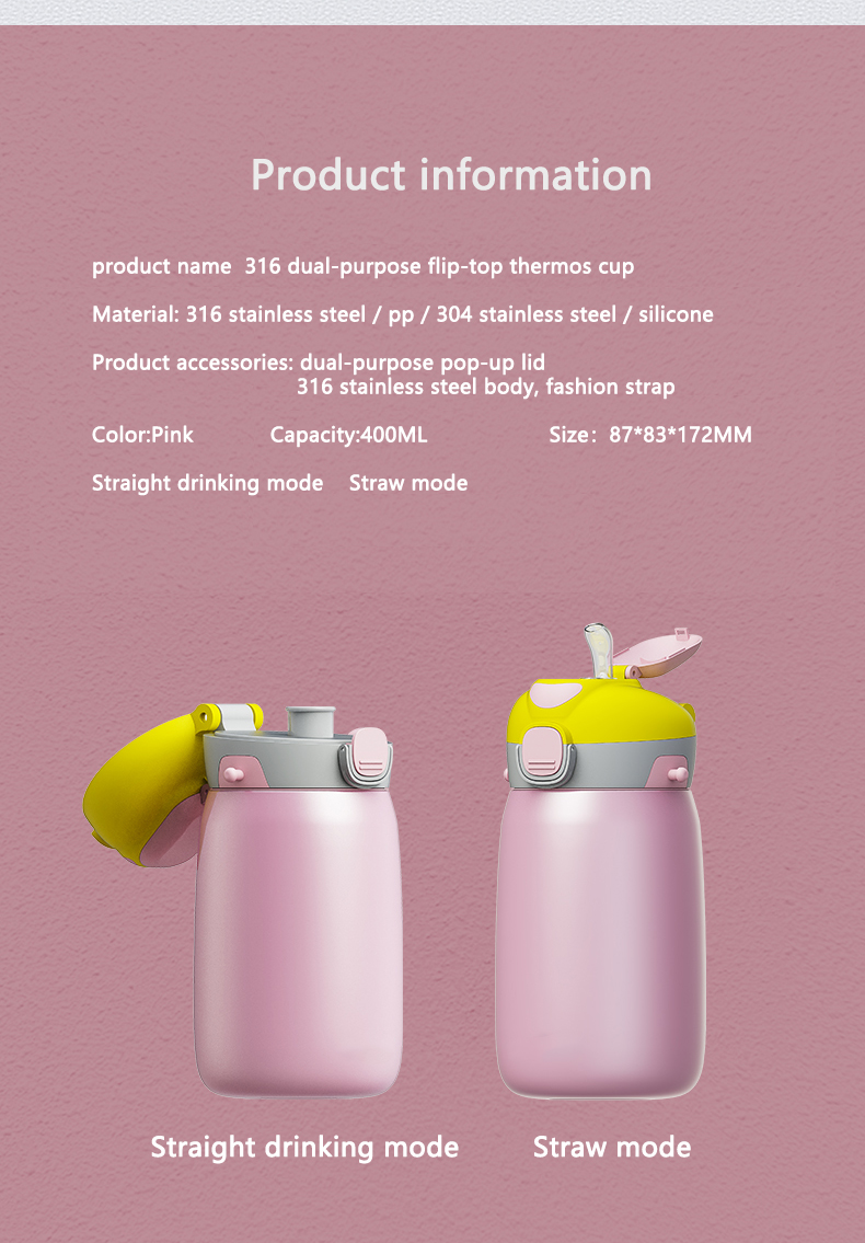 Stainless Steel Cartoon Thermos Flask Kids Water Bottles Outdoor Activities Childrens Water Bottle