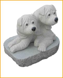 Quality Carving Stone Family Dog Statue wholesale