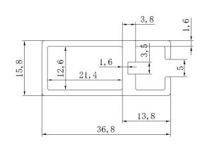 Quality 16*37mm 2016 new coming, alu profiles for display racks,all kinds of profiles forexhibits wholesale
